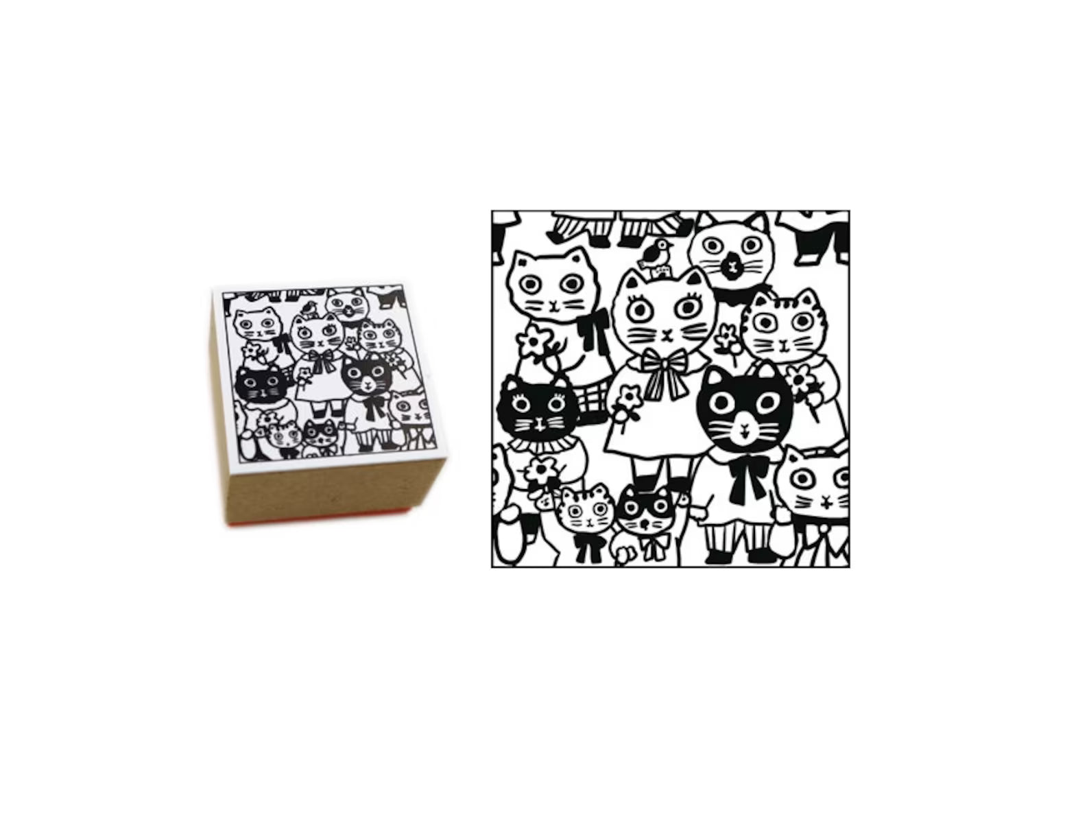 Sanby Yumi Kitagishi Rubber Stamp - Cats Stamps Sanby 