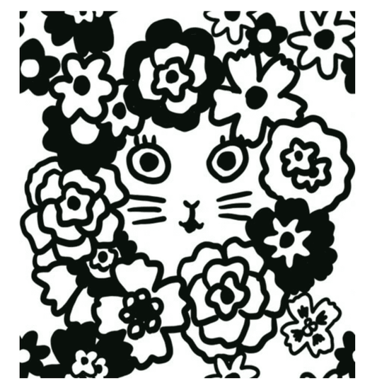 Sanby Yumi Kitagishi Rubber Stamp - Cats Flower Shop Stamps Sanby 