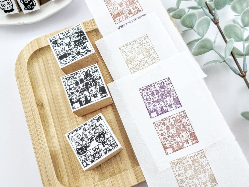 Sanby Yumi Kitagishi Rubber Stamp - Cats Stamps Sanby 