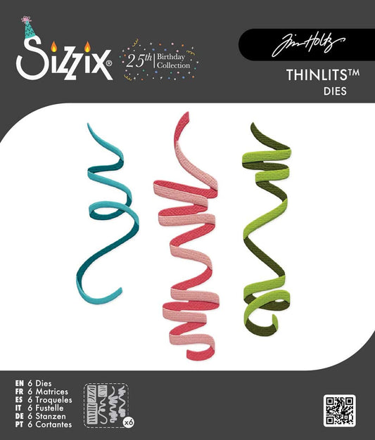 Tim Holtz 25th Birthday Collection Sizzix Thinlits Die Set Streamers Cutting Dies Tim Holtz Other 
