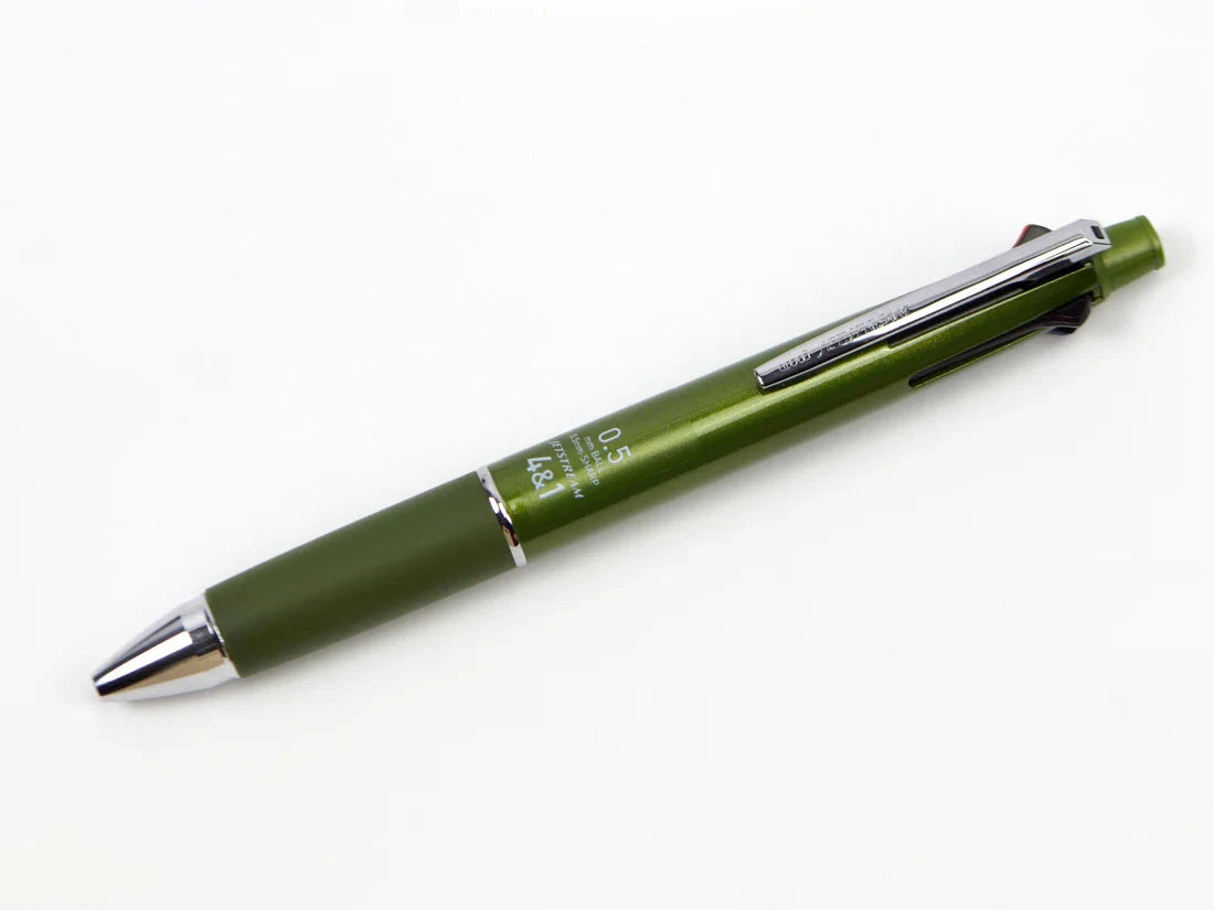 Uni-ball JetStream 4&1 Ballpoint Pen 0.5mm Olive Green Writing & Coloring UniBall 