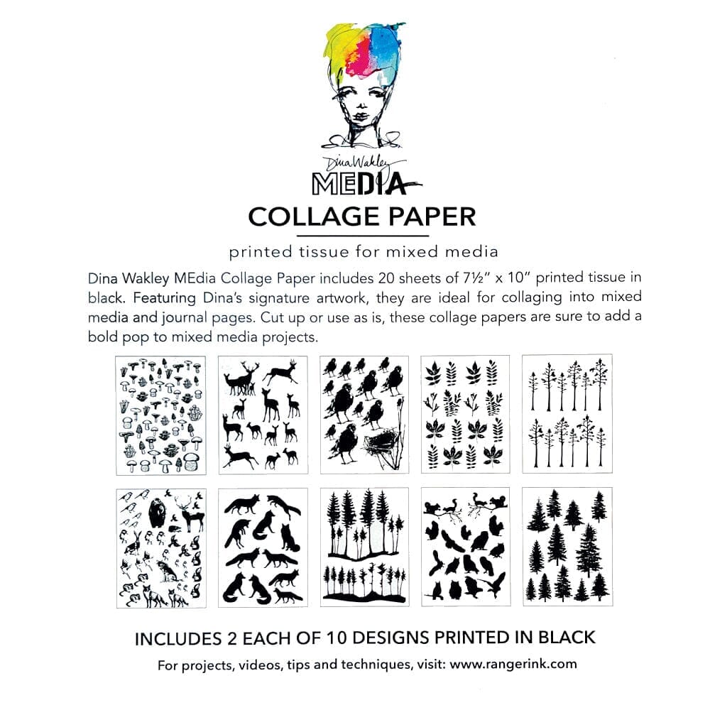 Dina Wakley Media Collage Paper - The Forest Surfaces Dina Wakley Media 