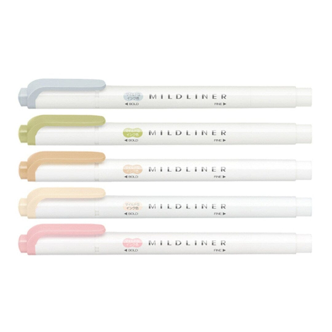 Zebra Mildliners Double-Sided Highlighters Fine/Bold - Natural Set 5pk Writing & Coloring Zebra 