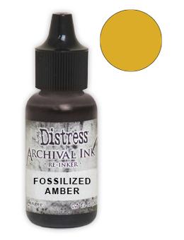 Tim Holtz® Distress Archival Re-Inker Fossilized Amber .5 oz Ink Distress 