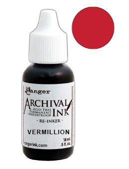 Archival Ink™ Pads Re-Inker Vermillion, 0.5oz Ink Archival Ink 