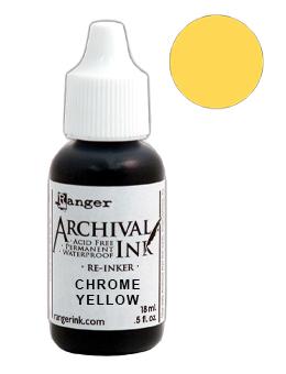 Archival Ink™ Pads Re-Inker Chrome Yellow, 0.5oz Ink Archival Ink 