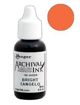 Archival Ink™ Pads Re-Inker Bright Tangelo, 0.5oz Ink Archival Ink 