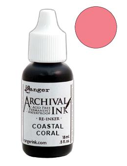 Archival Ink™ Pads Re-Inker Coastal Coral, 0.5oz Ink Archival Ink 