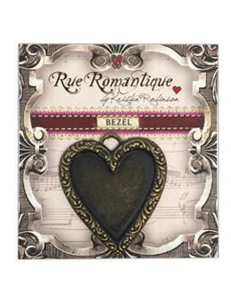 Rue Romantique Heart Antique Brass Closed Bezel, 1 pc. Bezels & Charms ICE Resin® 