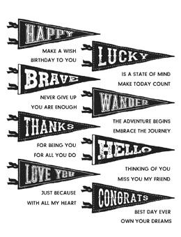 Tim Holtz Stampers Anonymous STAMP SET: PENNANTS Ranger Ink 