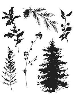 winter tree rubber stamp Tim Holtz Cling Mount Stamp Winter Wondercolor