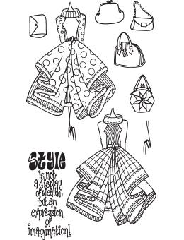 Dylusions Couture Clear Stamp Ladies Who Lunch Duo Set Dylusions 