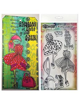 Dylusions Couture Clear Stamp Walk In The Park Duo Set Dylusions 