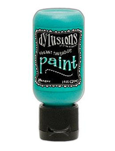 Dylusions Flip Cap Paint Vibrant Turquoise, 1oz Paint Dylusions 