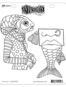 Dylusions Cling Mount Stamps Fish Face Stamps Dylusions 