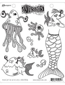 Dylusions Cling Mount Stamps Plenty More Fish in the Sea Stamps Dylusions 
