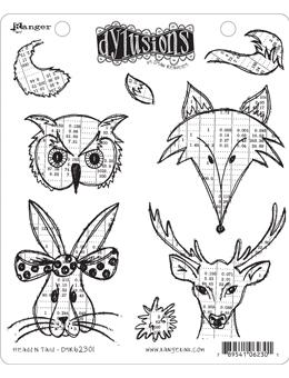 Dylusions Cling Mount Stamps Heads N Tails Stamps Dylusions 