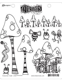 Dylusions Cling Mount Stamps Toadstool Town Stamps Dylusions 