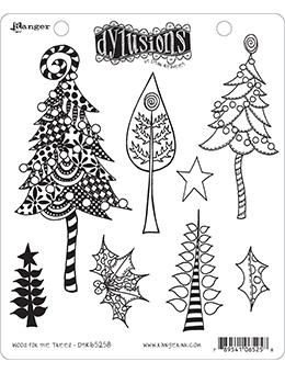 Dylusions Cling Mount Stamps Wood For the Trees Stamps Dylusions 