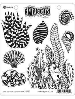 Dylusions Cling Mount Stamps She Sells Sea Shells Stamps Dylusions 