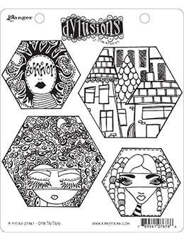 Dylusions Cling Mount Stamps A Head Start Stamps Dylusions 