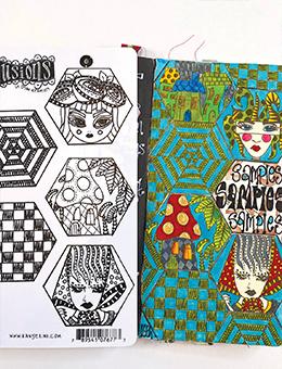 Dylusions Cling Mount Stamps A Heck of Hexies Stamps Dylusions 