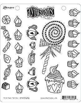 Dylusions Cling Mount Stamps Tea Time Treats Stamps Dylusions 