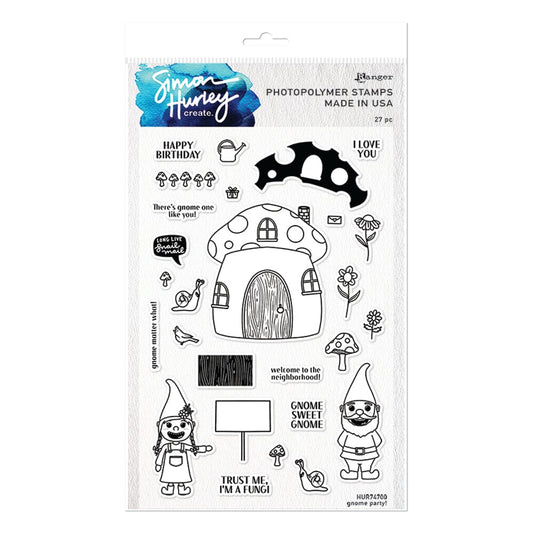 Simon Hurley create. Photopolymer Stamp Gnome Party! Stamps Simon Hurley Stamp 