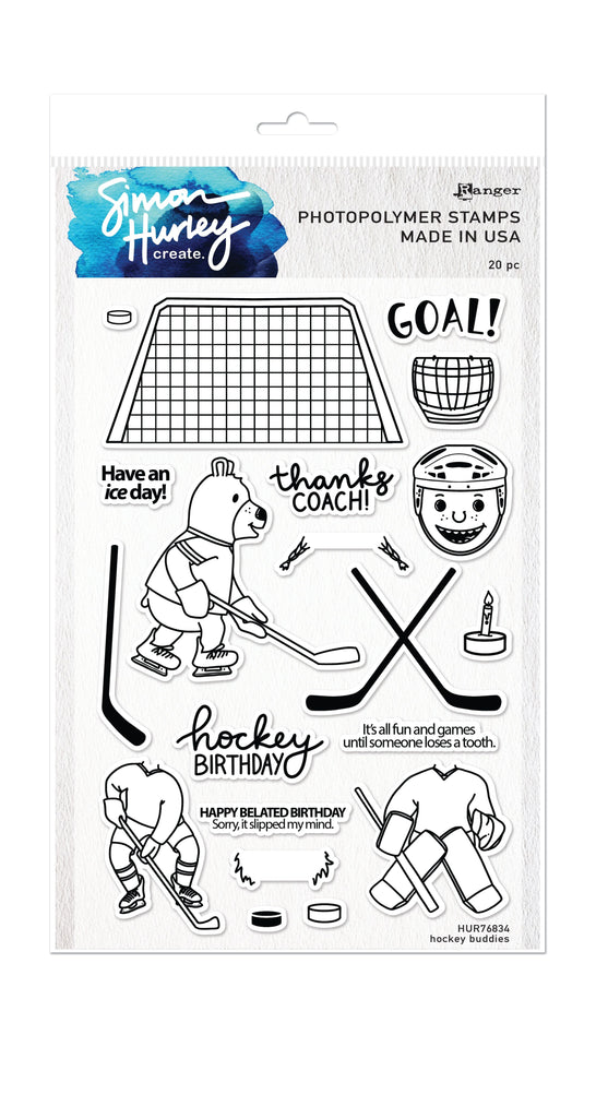 Verhoog jezelf Pa vertaling Simon Hurley create. Photopolymer Stamp Hockey Buddies