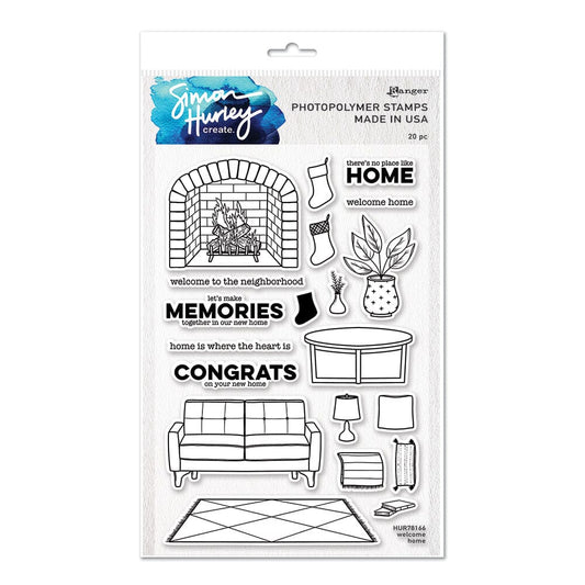 Simon Hurley create. Photopolymer Stamp Welcome Home Stamps Simon Hurley Stamp 