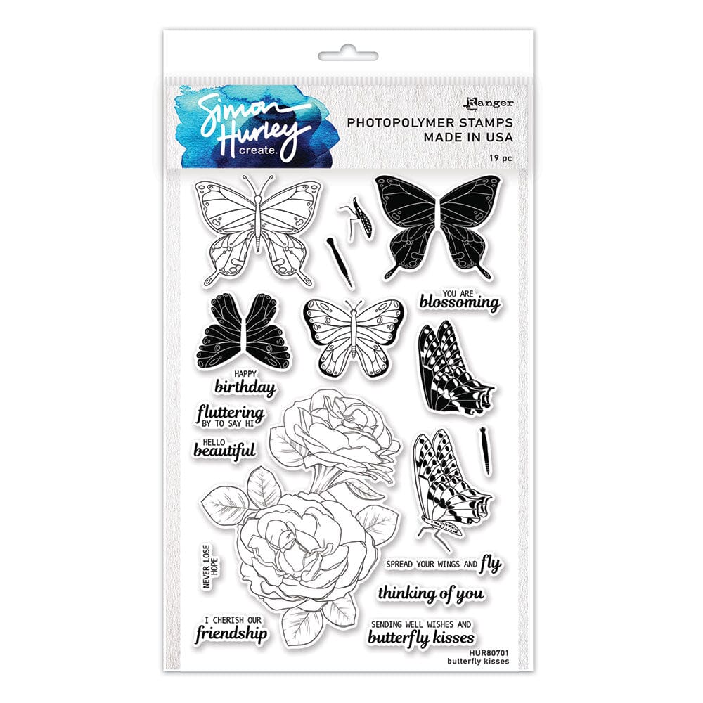 Simon Hurley Create Clear Stamps 6x9 Butterfly Kisses