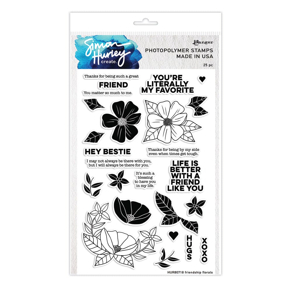 Simon Hurley create. Photopolymer Stamp Friendship Florals Stamps Simon Hurley Stamp 