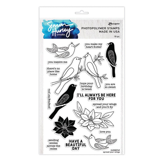 Simon Hurley create. Photopolymer Stamp Spread Your Wings Stamps Simon Hurley Stamp 