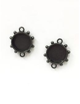 Hobnail Circle Antique Silver Small Bezel, 2 pcs. Bezels & Charms ICE Resin® 