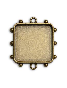 Hobnail Square Antique Brass Medium Bezel, 1 pc. Bezels & Charms ICE Resin® 