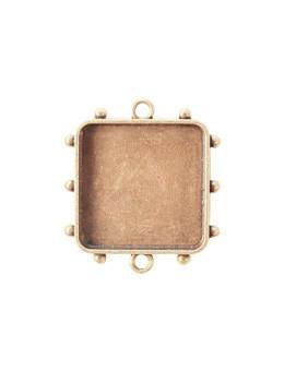 Hobnail Square Antique Brass Medium Bezel, 1 pc. Bezels & Charms ICE Resin® 