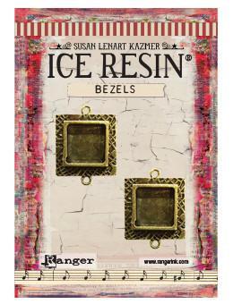 ICE Resin® Milan Bezels: Antique Bronze Small Square, 2pcs. Bezels & Charms ICE Resin® 