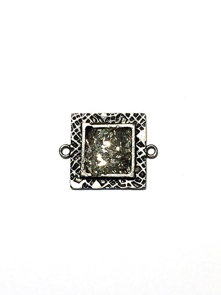 ICE Resin® Milan Bezels: Antique Silver Small Square, 2pcs. Bezels & Charms ICE Resin® 