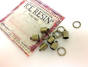 ICE Resin® Findings 6mm End Caps & Jump Rings: Antique Bronze Findings ICE Resin® 