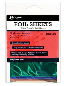 Ranger Shiny Transfer Foil Sheets Basic, 10pc Foil Sheets Ranger Brand 