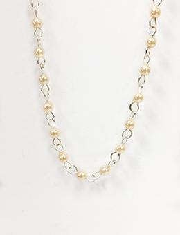 Rue Romantique Finished Chain- 4mm Cream Pearl 18" Bezels & Charms ICE Resin® 