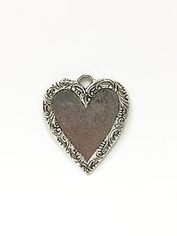 Rue Romantique Heart Antique Silver Closed Bezel, 1 pc. Bezels & Charms ICE Resin® 