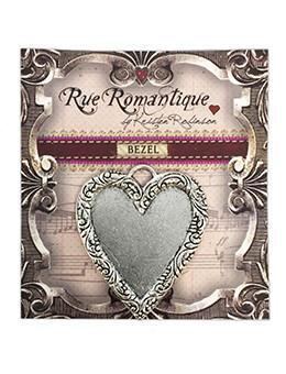Rue Romantique Heart Antique Silver Closed Bezel, 1 pc. Bezels & Charms ICE Resin® 