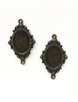 Rue Romantique Oval Antique Brass Small Closed Bezel, 2 pcs. Bezels & Charms ICE Resin® 