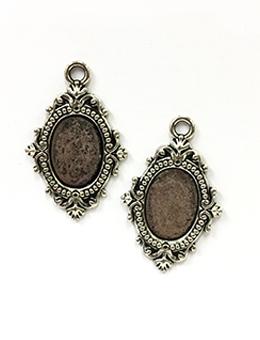 Rue Romantique Oval Antique Silver Small Closed Bezel, 2 pcs. Bezels & Charms ICE Resin® 