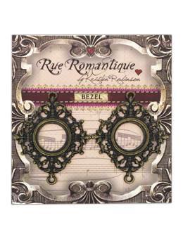 Rue Romantique Small Diamond Filigree Brass Open Bezel, 2 pc. Bezels & Charms ICE Resin® 