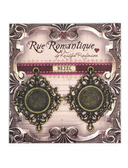 Rue Romantique Small Diamond Filigree Brass Closed Bezel, 2 pc. Bezels & Charms ICE Resin® 
