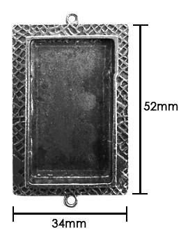 ICE Resin® Milan Bezels: Antique Silver Large Rectangle, 1pc. Bezels & Charms ICE Resin® 
