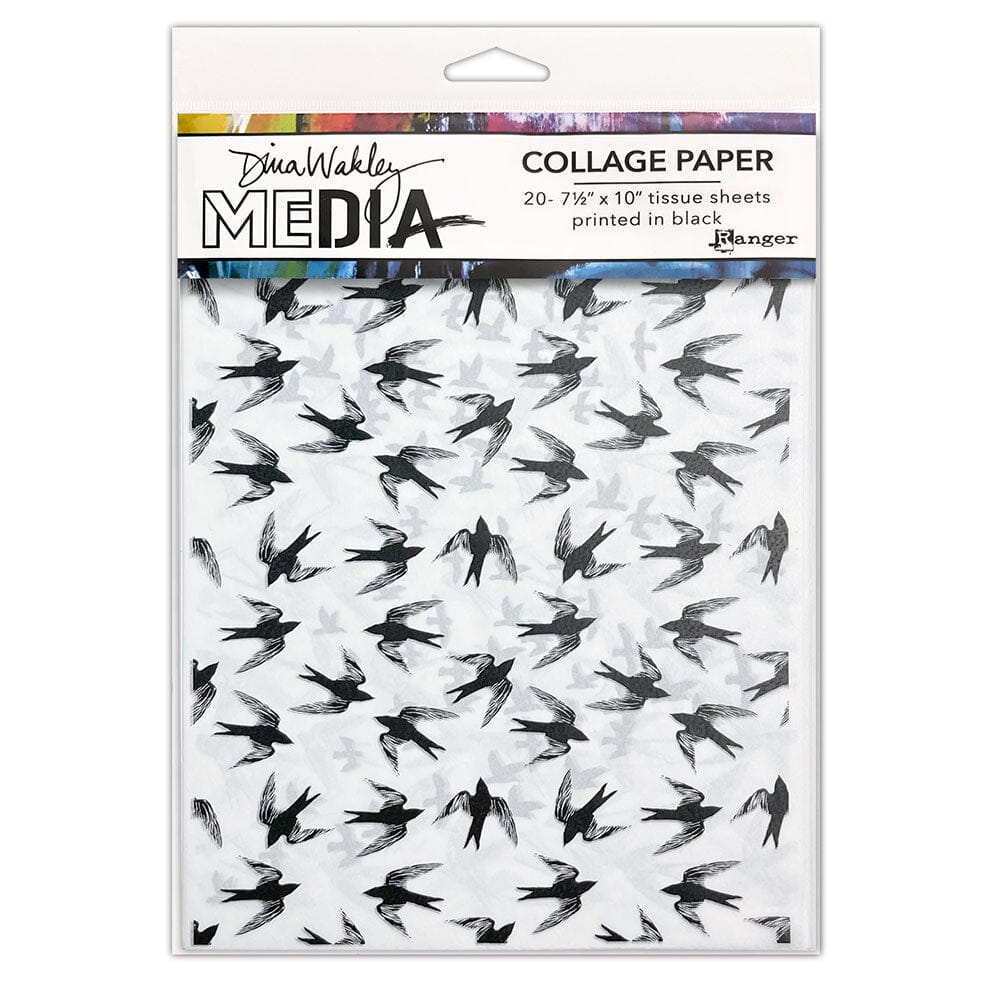 Dina Wakley Media Collage Paper - Flying Things Surfaces Dina Wakley Media 