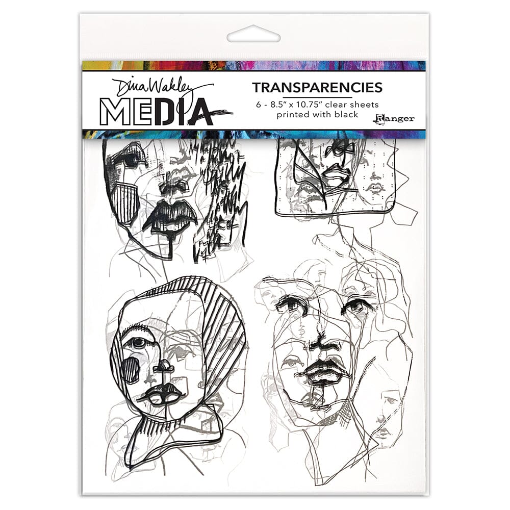 Dina Wakley Media Transparencies - Abstract Portraits Set 2 Surfaces Dina Wakley Media 